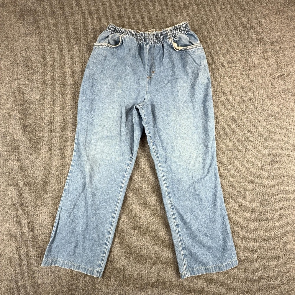 Vintage Chic Jeans Womens 10 Petite Light Wash High Rise Relaxed Straight‎ Denim